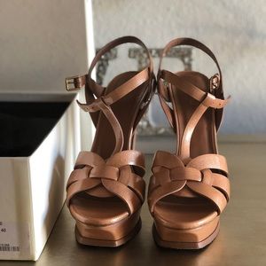 YSL Tribute 105 light clay sandal